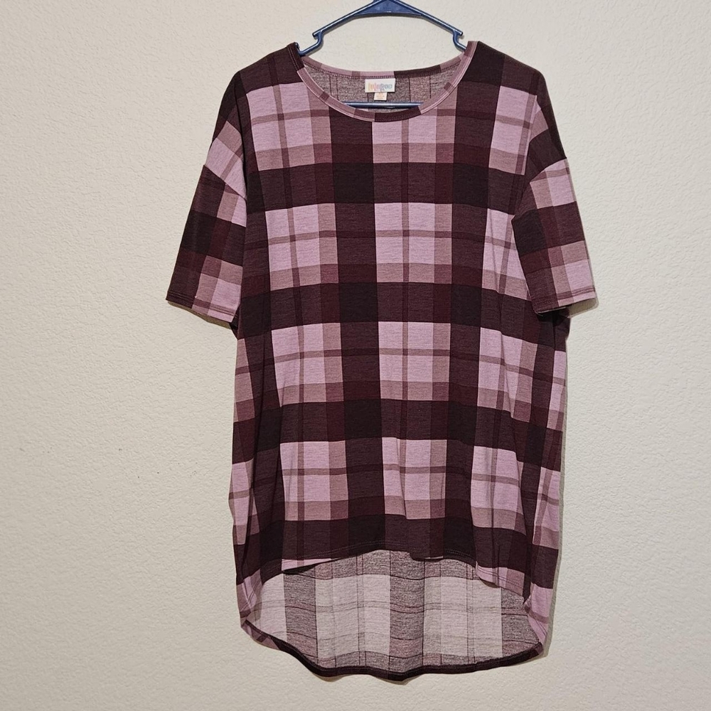 LuLaRoe Plaid Short Sleeve Top